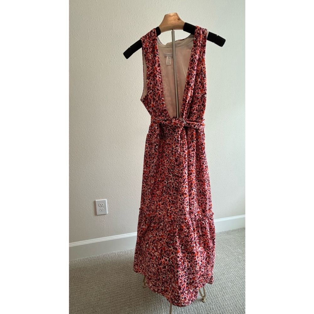 London Times belted multicolor midi dress - size 6